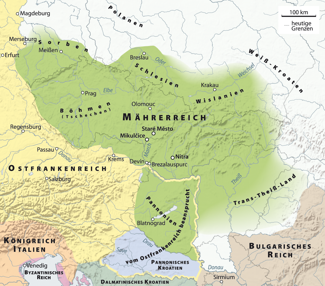 Карта древней Моравии